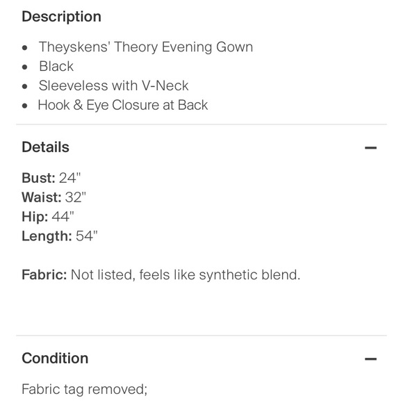 Theyskins Theory Long Black Dress Gown - Picture 7 of 7